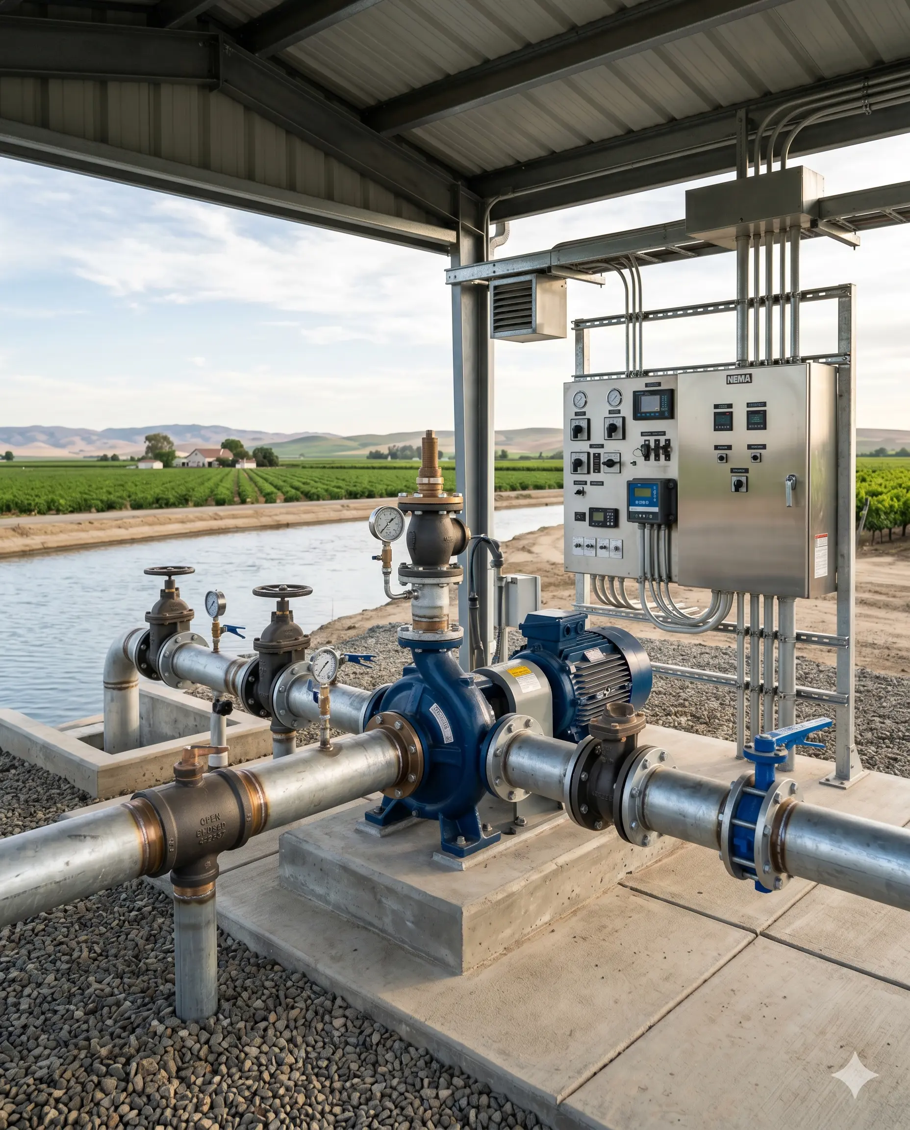 iControl Pump megoldás helykitöltő képe öntözési környezetben.